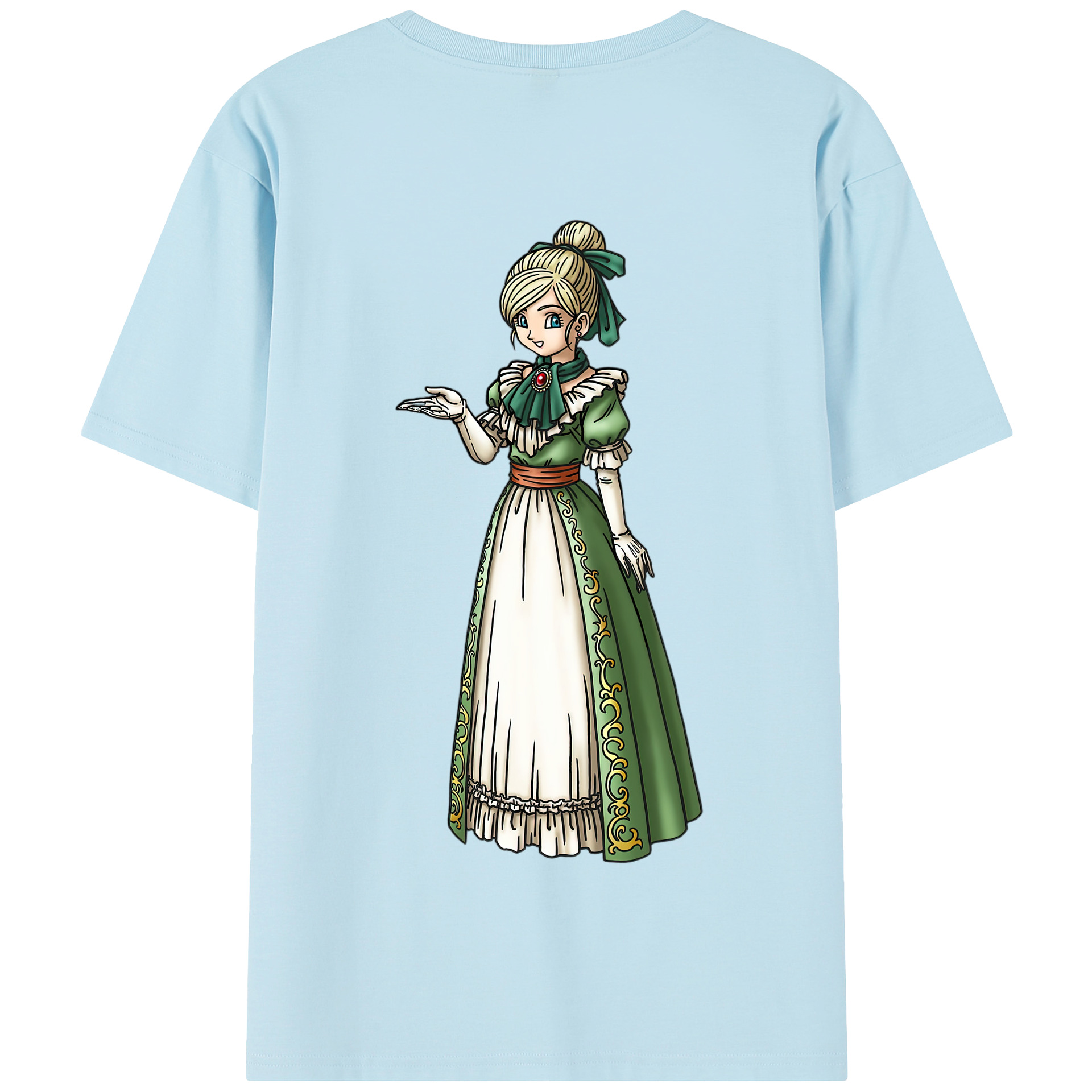 （画像用） ドラゴンクエスト Doragon Kuesuto Dragon Quest 綿100％半袖Tシャツ（背面プリント）